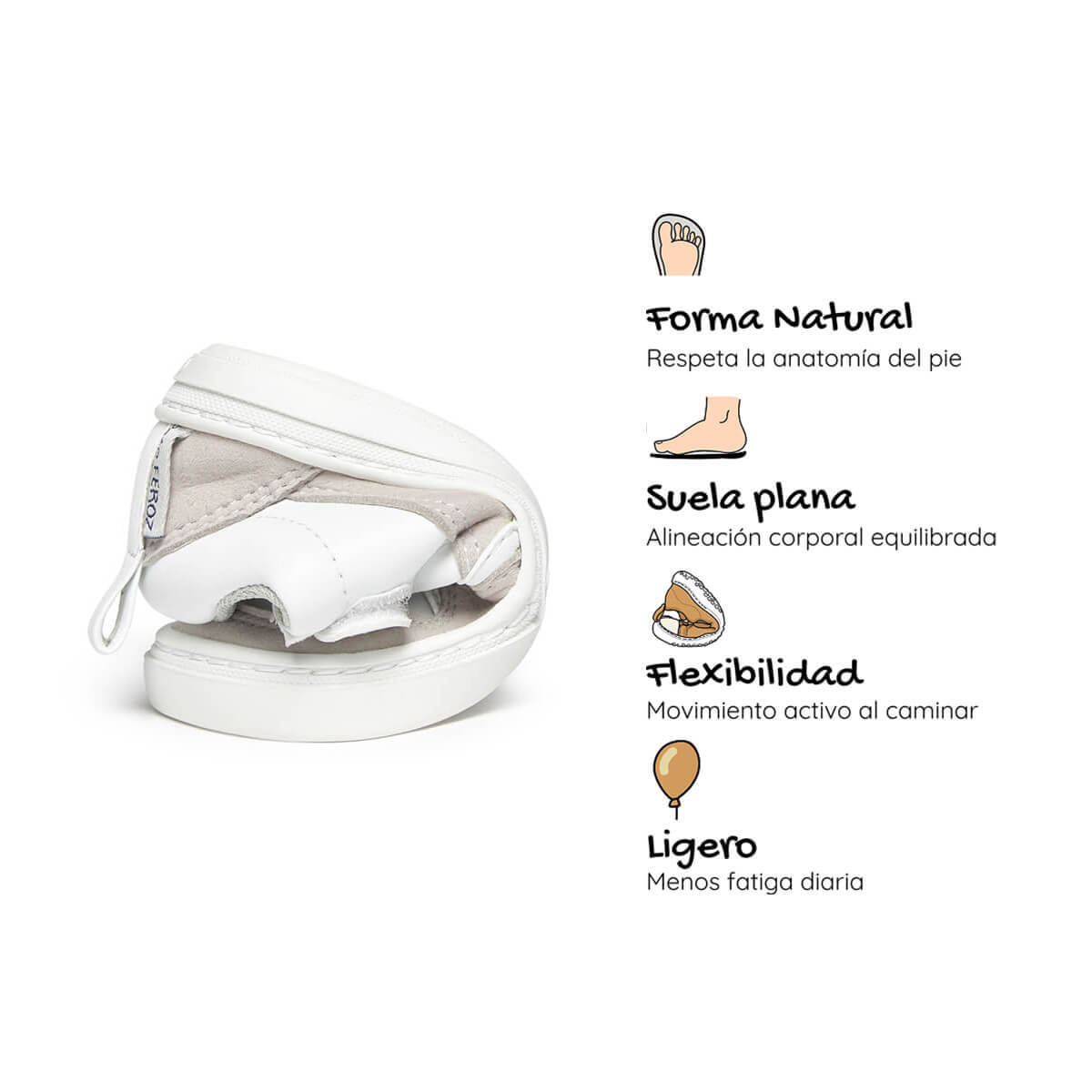 calzado barefoot infantil blanco cheste rocker ss26 05 | blanco gris microfibra