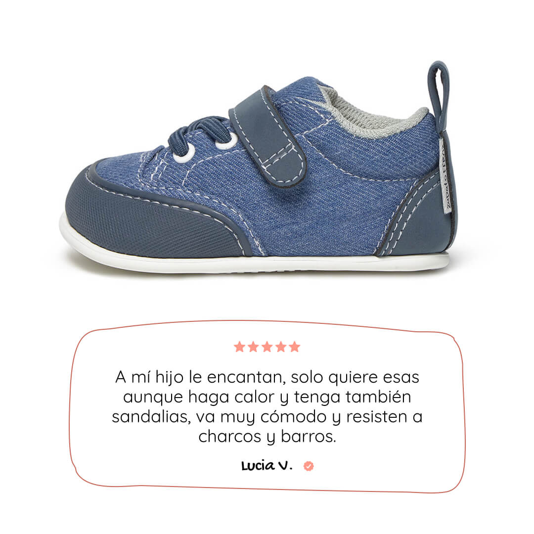 calzado barefoot pies saludables sanos bebes color tejano azul eliana feroz ss26 01 | azul denim tejano