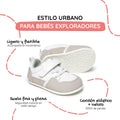 calzado barefoot suela fina flexible color blanco gris bebes cheste feroz ss26 02