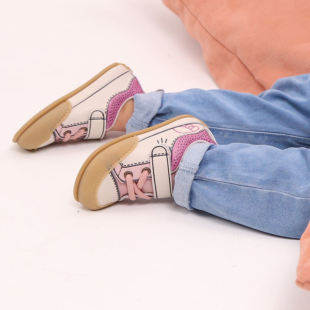 calzado barefoot uso deportivo todos dias infantil color amarillo beige paterna comic feroz aw25