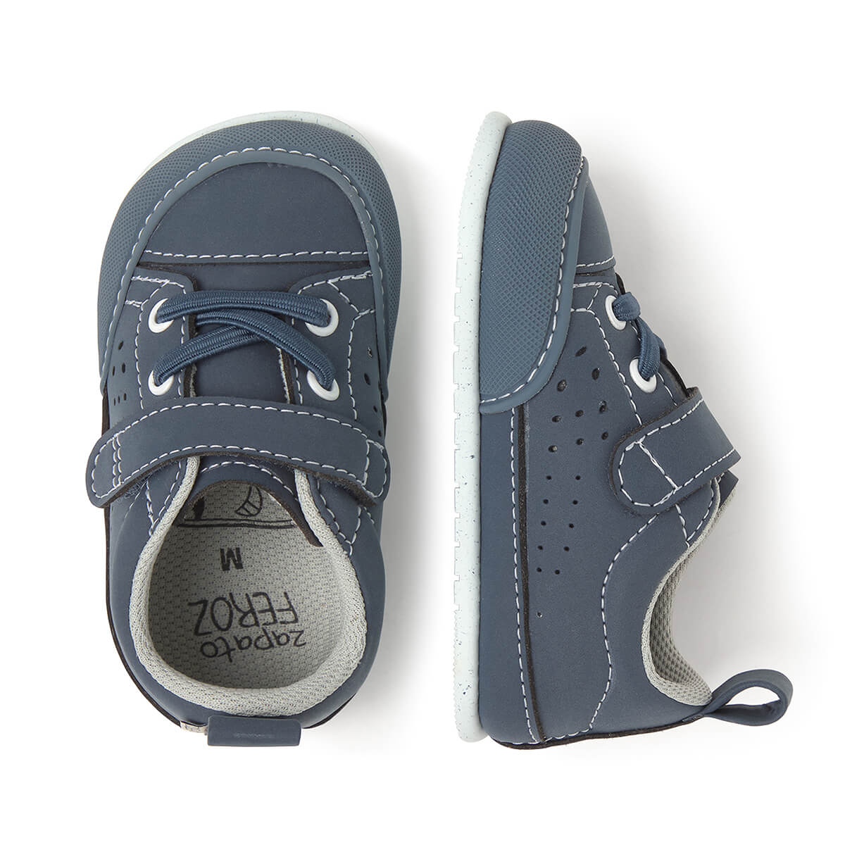 calzado barefoot verano transpirable flexible resistente vegano bebes color azul denim paterna feroz ss25 03