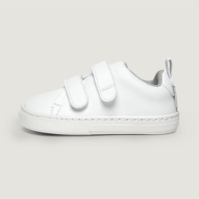 Lateral zapatillas colegial barefoot valencia rocker escolar | Blanco Microfibra