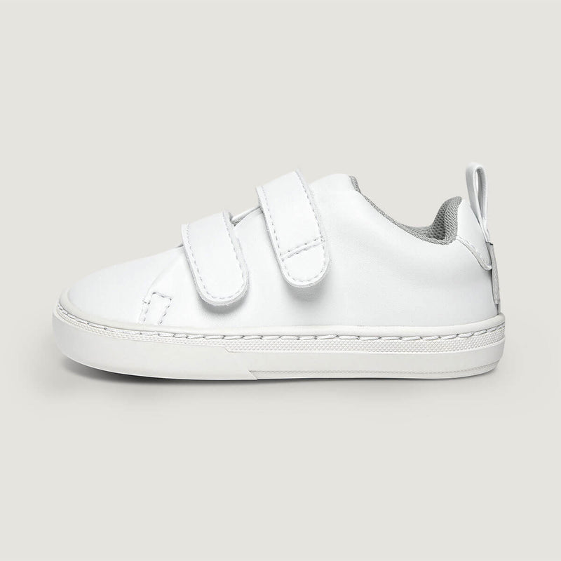 Lateral zapatillas colegial barefoot valencia rocker escolar | Blanco Microfibra
