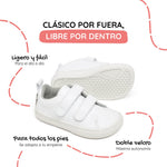 calzado infantil barefoot minimalista microfibra color blanco valencia rocker aw24 1000 | blanco microfibra
