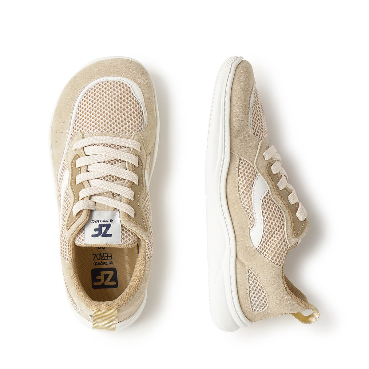 calzado microfibra barefoot comodo ligero pies anchos adolescentes tibi adulto freekers ss26 Micronobuck Beige 03 | Beige Serraje Reciclado