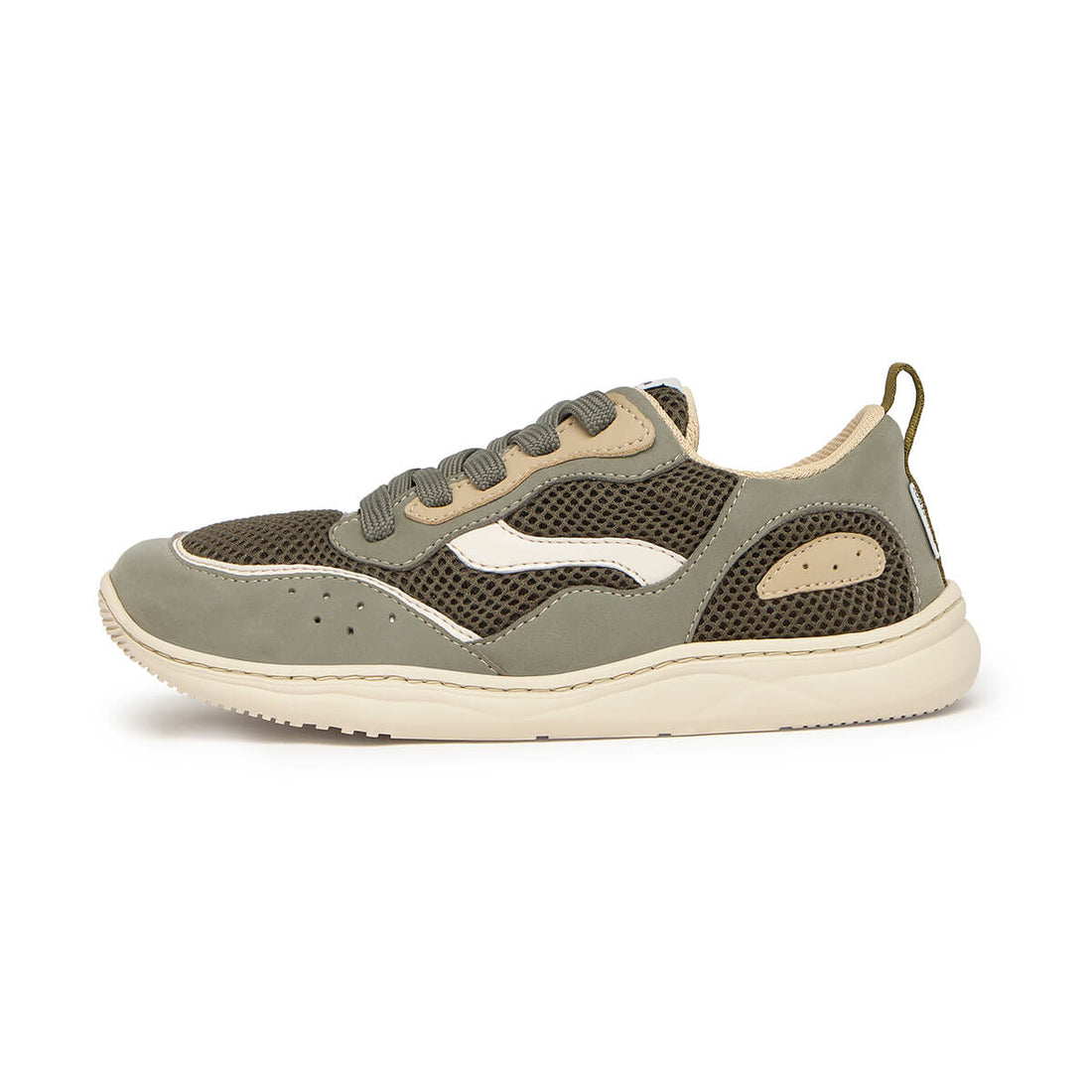 calzado microfibra barefoot comodo ligero pies anchos adolescentes adulto freekers ss26 Tibi Kaki