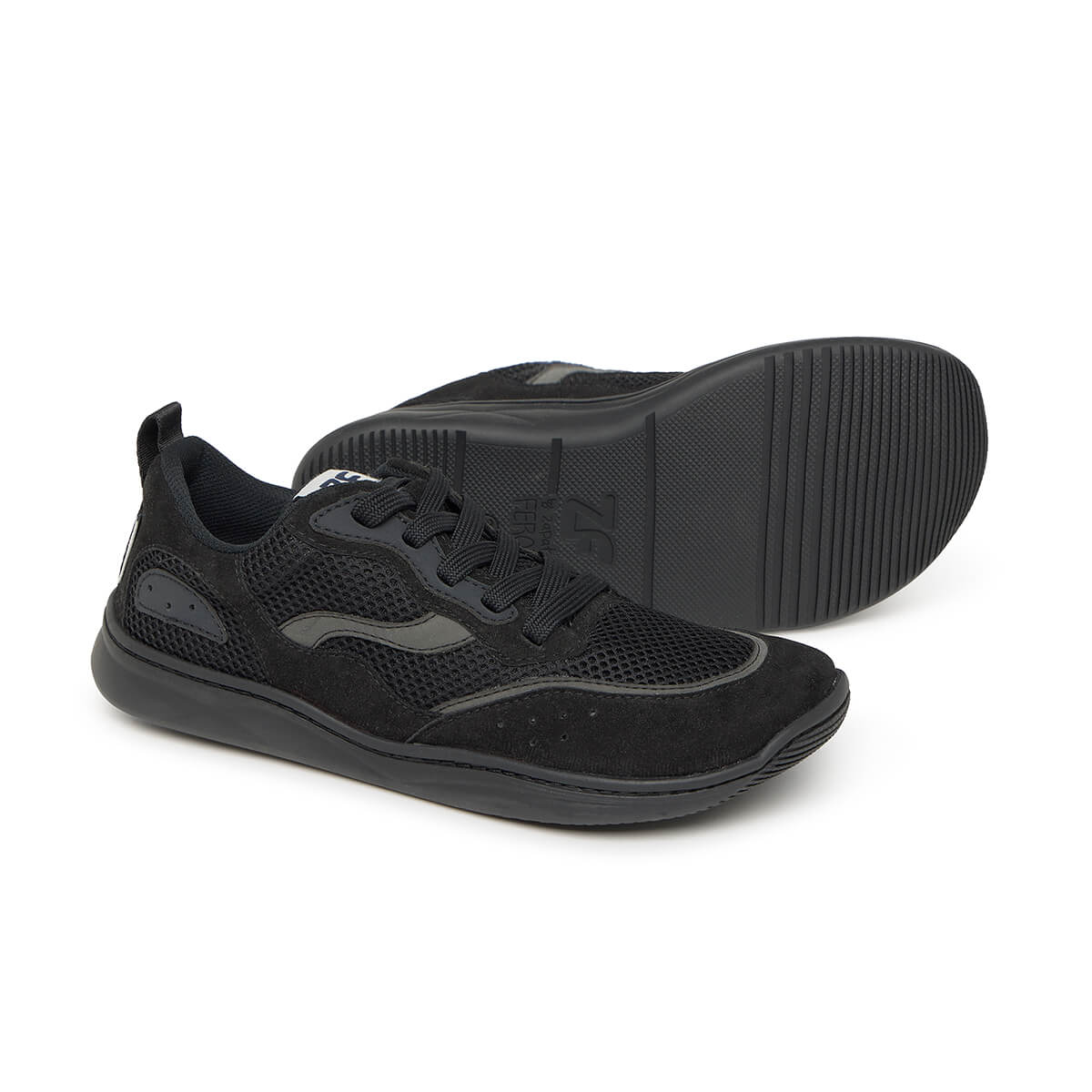 calzado microfibra barefoot comodo ligero pies anchos adolescentes tibi adulto freekers ss26 Serraje Negro 02 | Negro Serraje Reciclado
