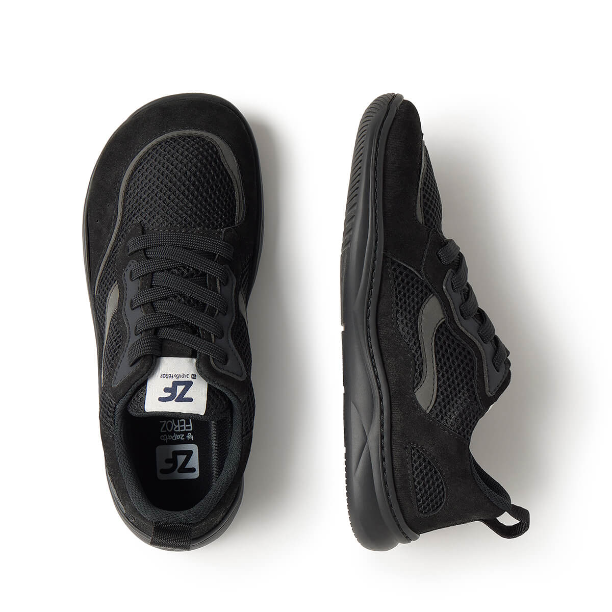 calzado microfibra barefoot comodo ligero pies anchos adolescentes tibi adulto freekers ss26 Serraje Negro 03 | Negro Serraje Reciclado