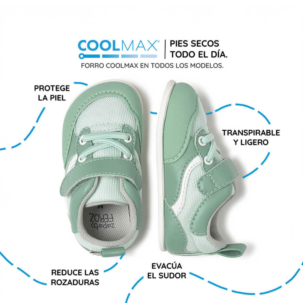 calzado minimalista bebe vegano menta biar feroz ss26 04 | mint microfibra nilo