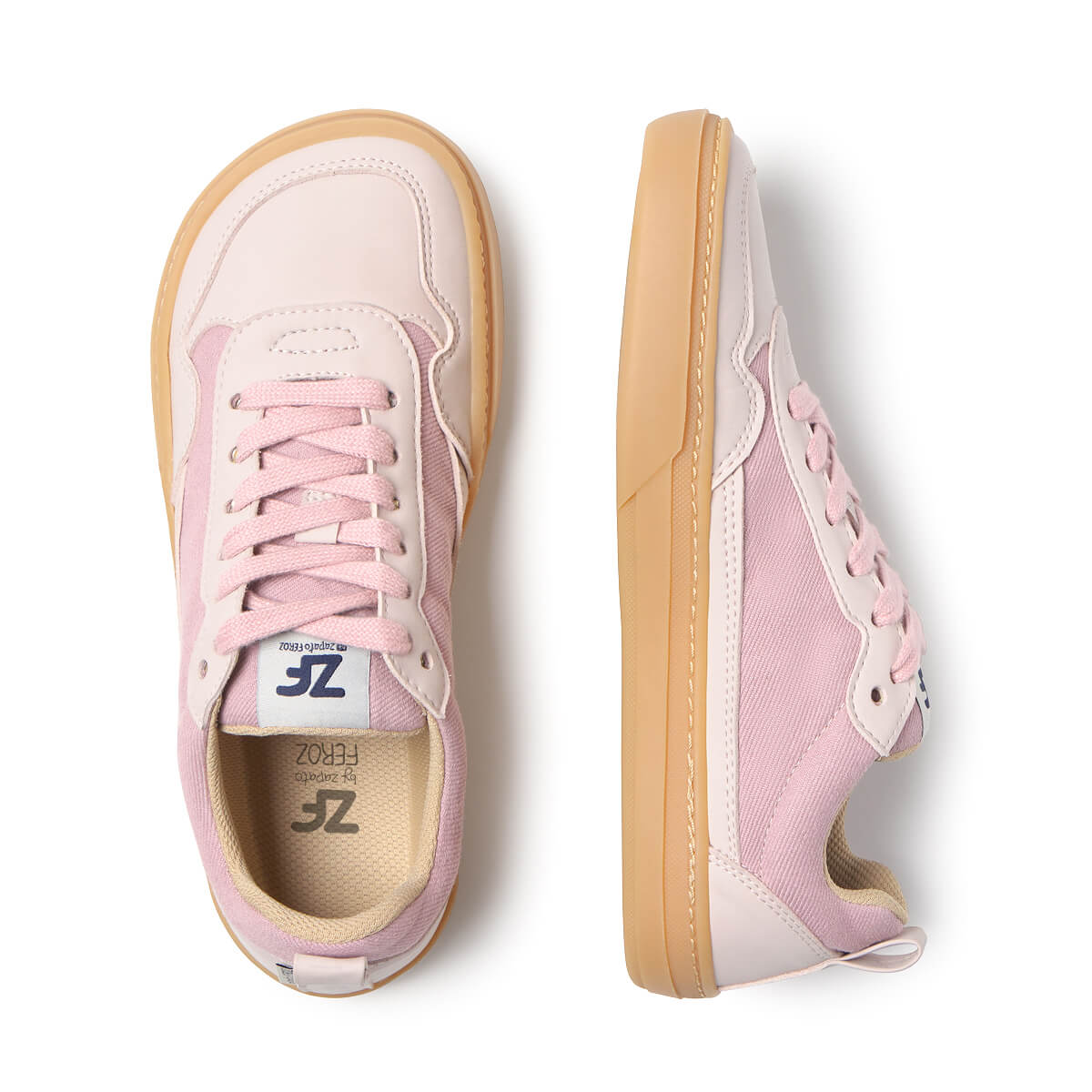calzado minimalista casual tejido microfibra nobuck adulto color rosa faura freekers aw24 04