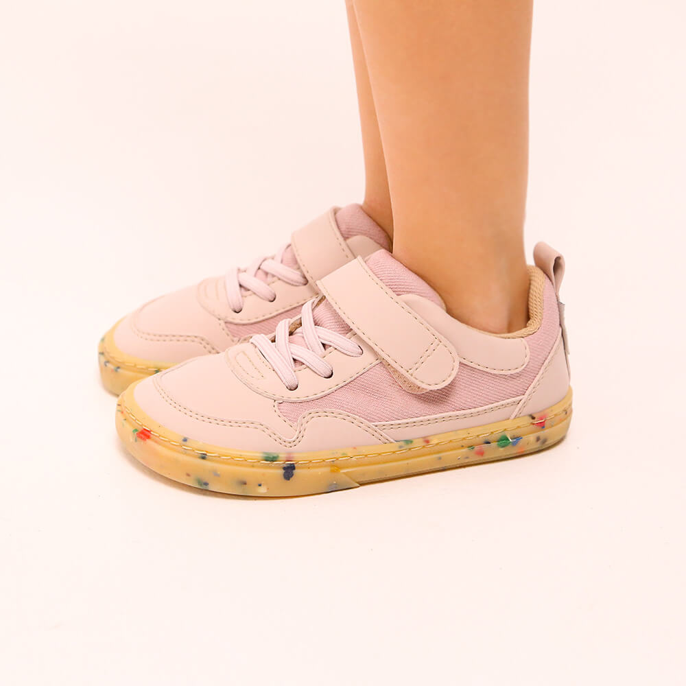 calzado minimalista casual tejido microfibra nobuck bebe color rosa faura rocker ss26