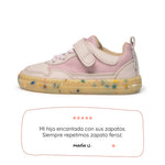 calzado minimalista casual tejido microfibra nobuck infantil color rosa faura rocker ss26 Palo 01 | rosa palo microfibra