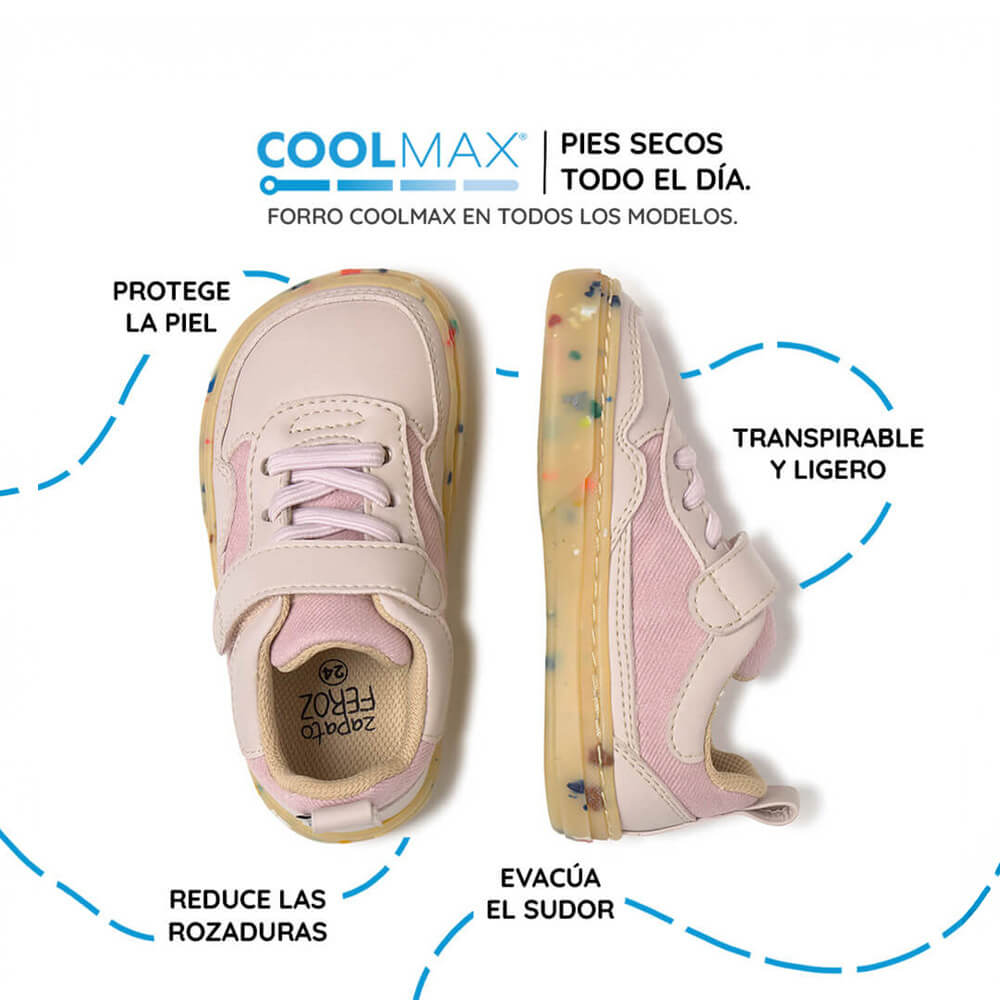 calzado minimalista casual tejido microfibra nobuck infantil color rosa faura rocker ss26 Palo 04 | rosa palo microfibra