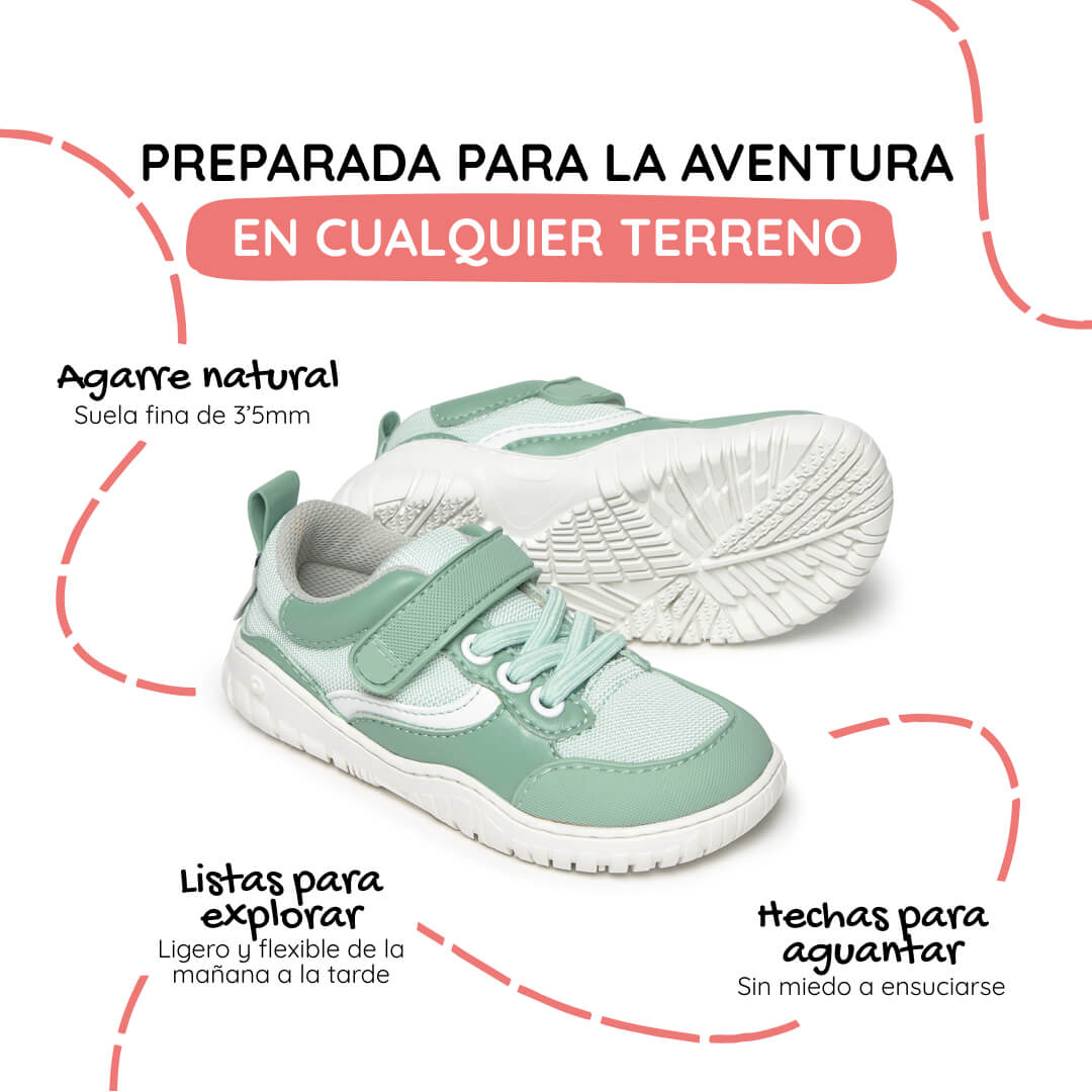 calzado minimalista infantil vegano menta biar rocker ss26 02 | Mint Microfibra Nilo