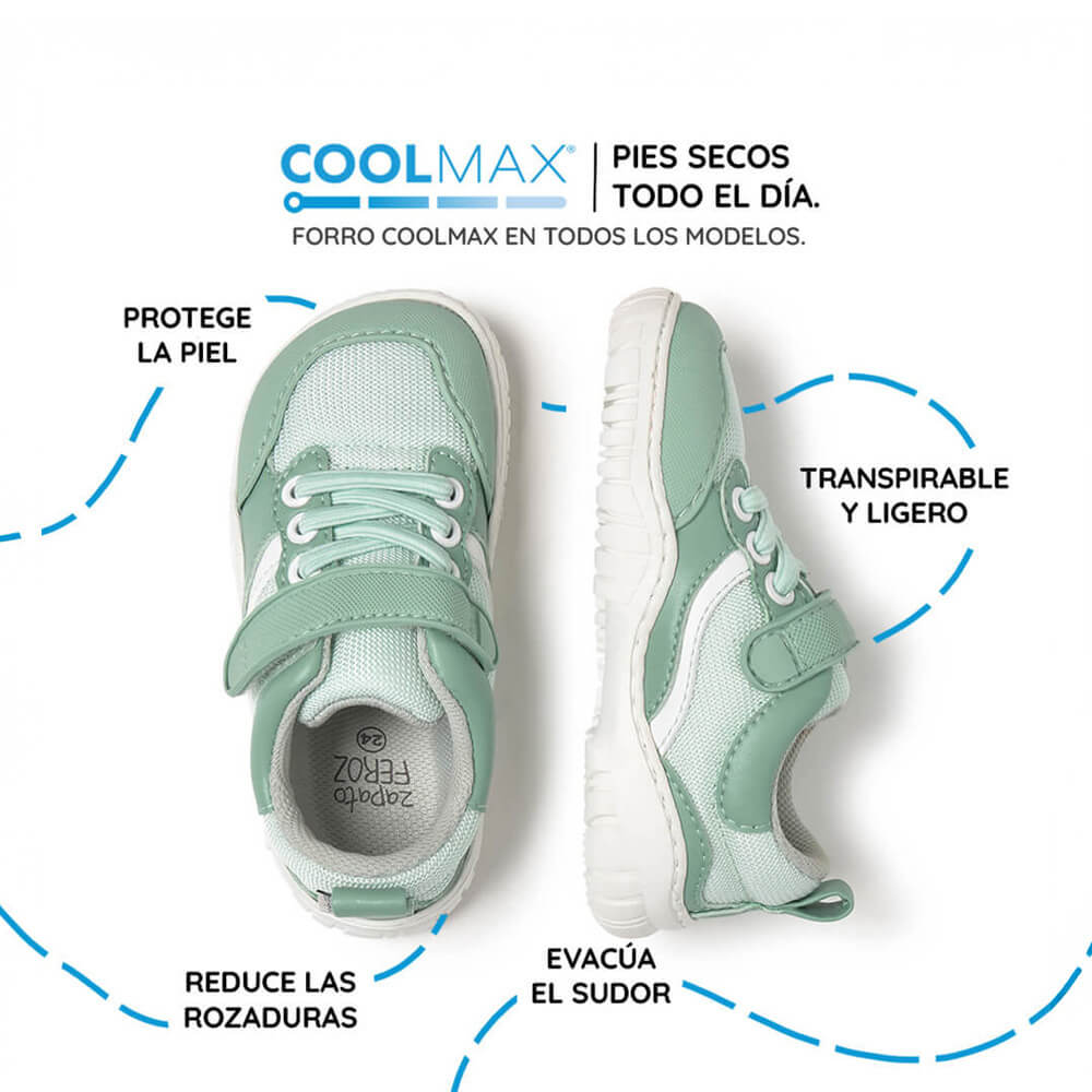 calzado minimalista infantil vegano menta biar rocker ss26 04 | Mint Microfibra Nilo