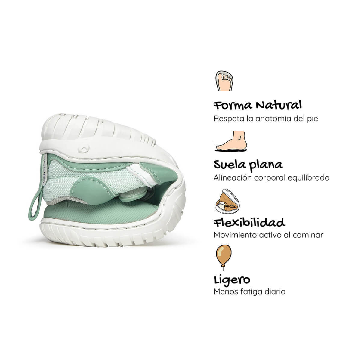 calzado minimalista infantil vegano menta biar rocker ss26 05 | Mint Microfibra Nilo