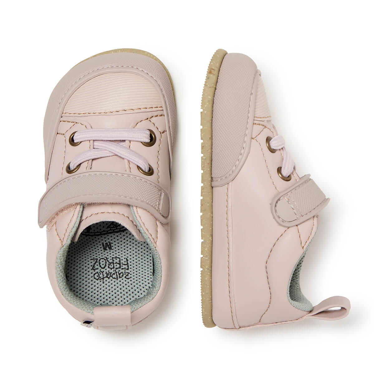 calzado minimalista vegano comodo ligero saludable pies bebe color rosa palo claro paterna feroz aw24 03