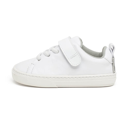 calzado piel barefoot comodo flexible cordones velcro ninos color blanco turia rocker aw24 01
