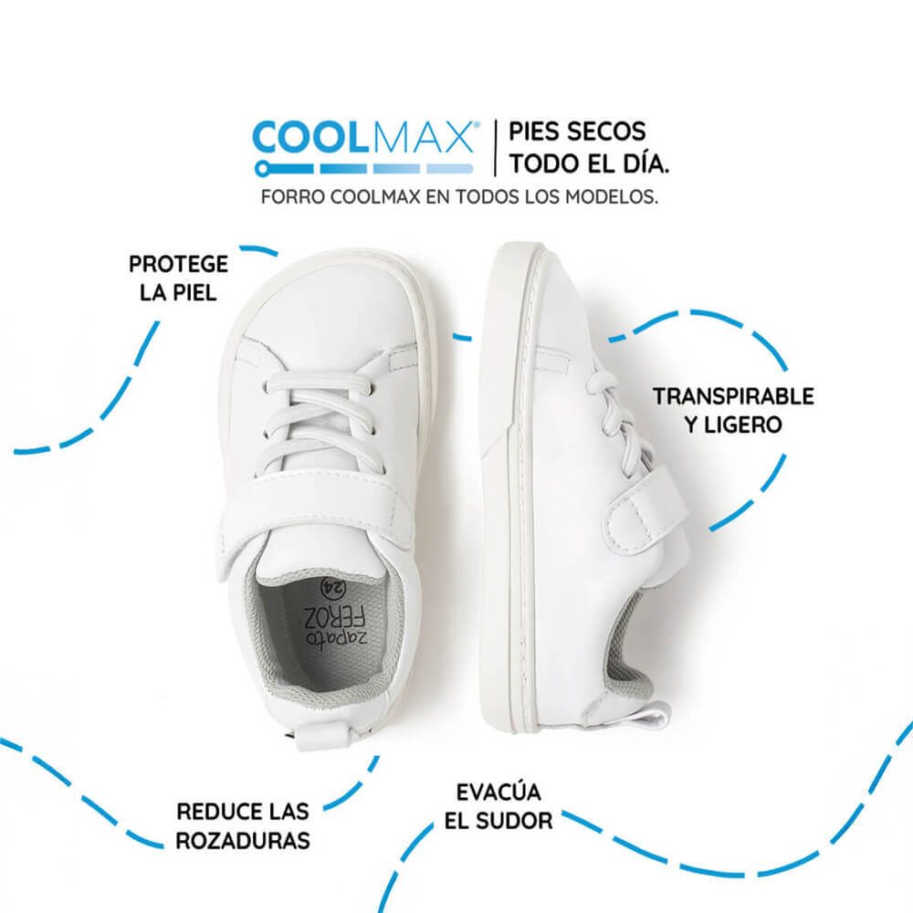 calzado piel barefoot comodo flexible cordones velcro ninos color blanco turia rocker aw24 03 | blanco microfibra