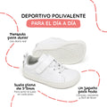 calzado piel barefoot comodo flexible cordones velcro ninos color blanco turia rocker aw24 1000