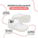 calzado piel barefoot comodo flexible cordones velcro ninos color blanco turia rocker aw24 1000 | blanco microfibra