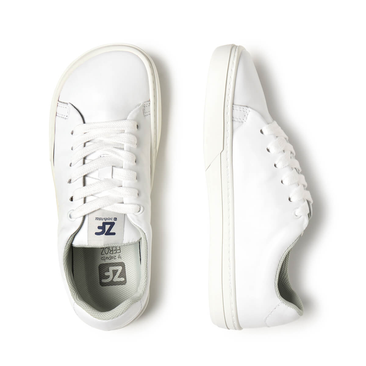 calzado piel barefoot comodo ligero pies anchos hombre mujer adolescentes color blanco turia freekers aw25 03