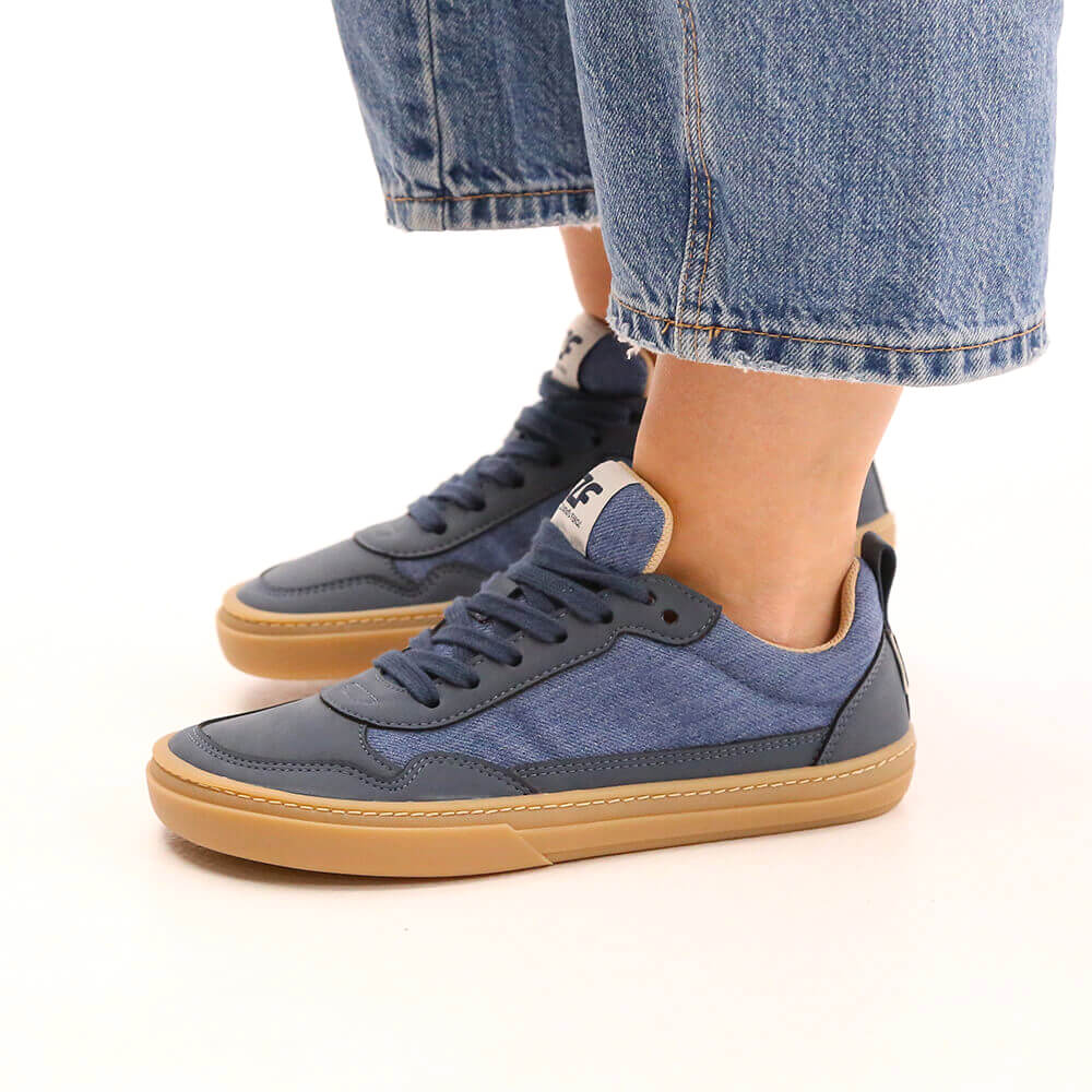 calzado respetuoso movimiento forma pie estilo urbano adulto faura freekers aw24 Zapato Feroz| azul Microfibra Nobuck Tejano