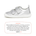 calzado respetuoso movimiento pisada consciente bebe color plata blanco moraira rayo rocker ss26 01