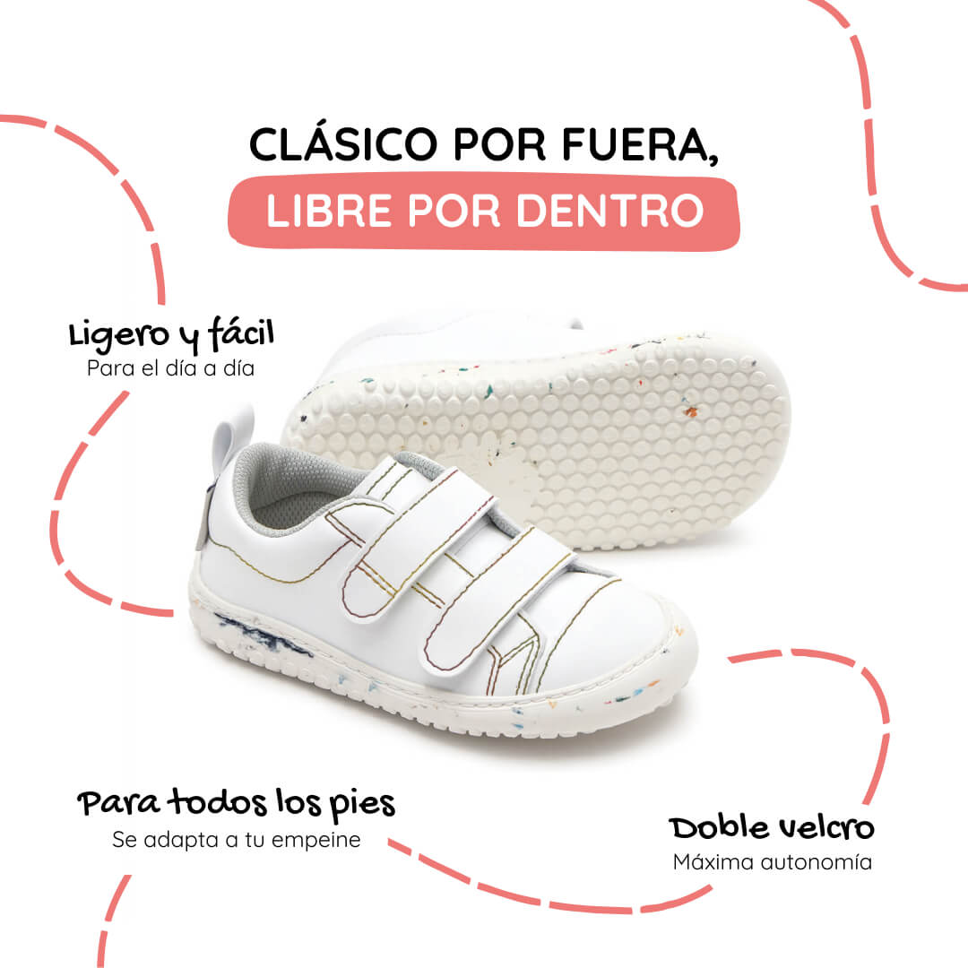 calzado respetuoso movimiento pisada consciente bebe multicolor moraira rayo rocker 1000| Blanco Multicolor Microfibra