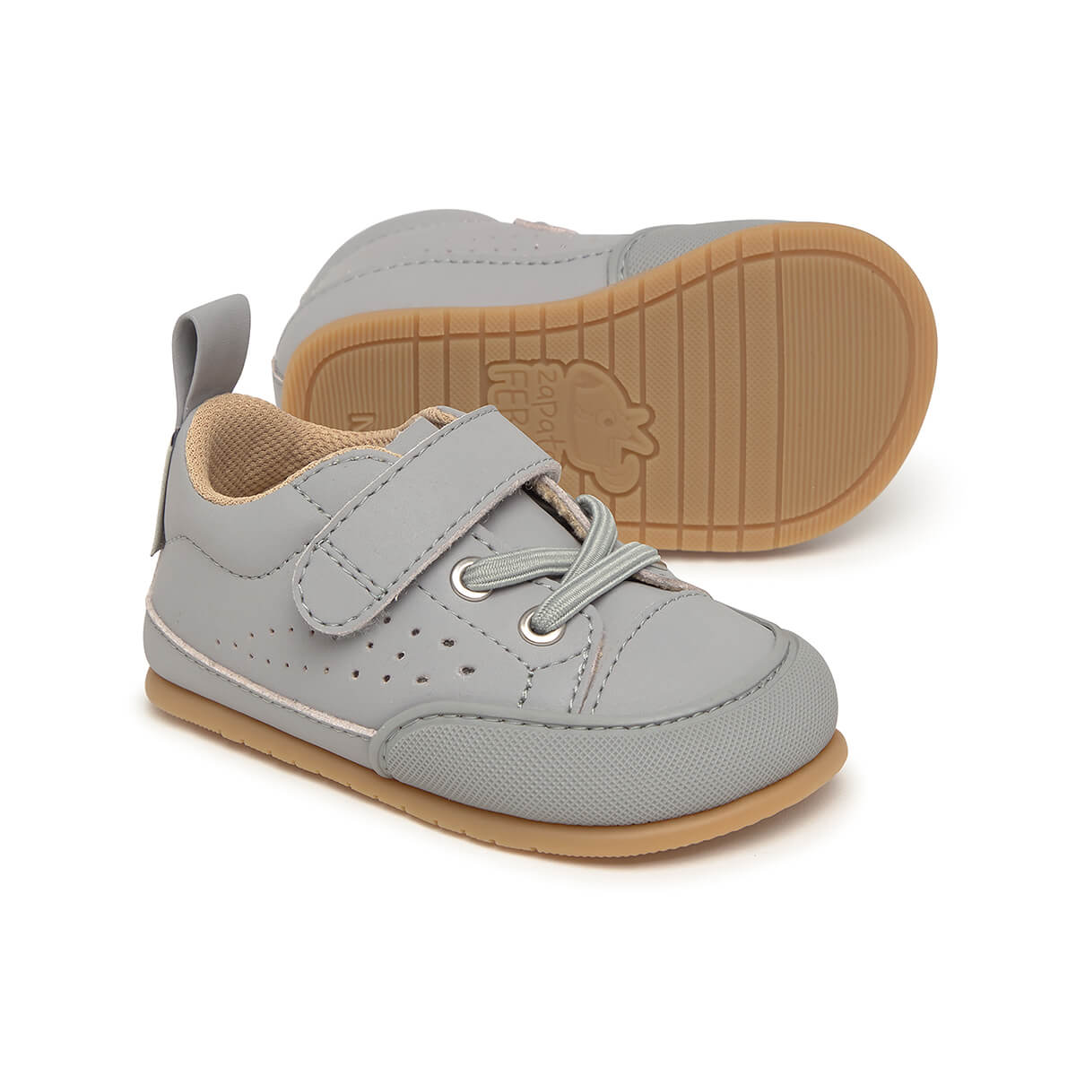 deportivas barefoot resistentes transpirables microfibra nobuck bebes color gris paterna feroz ss25 02