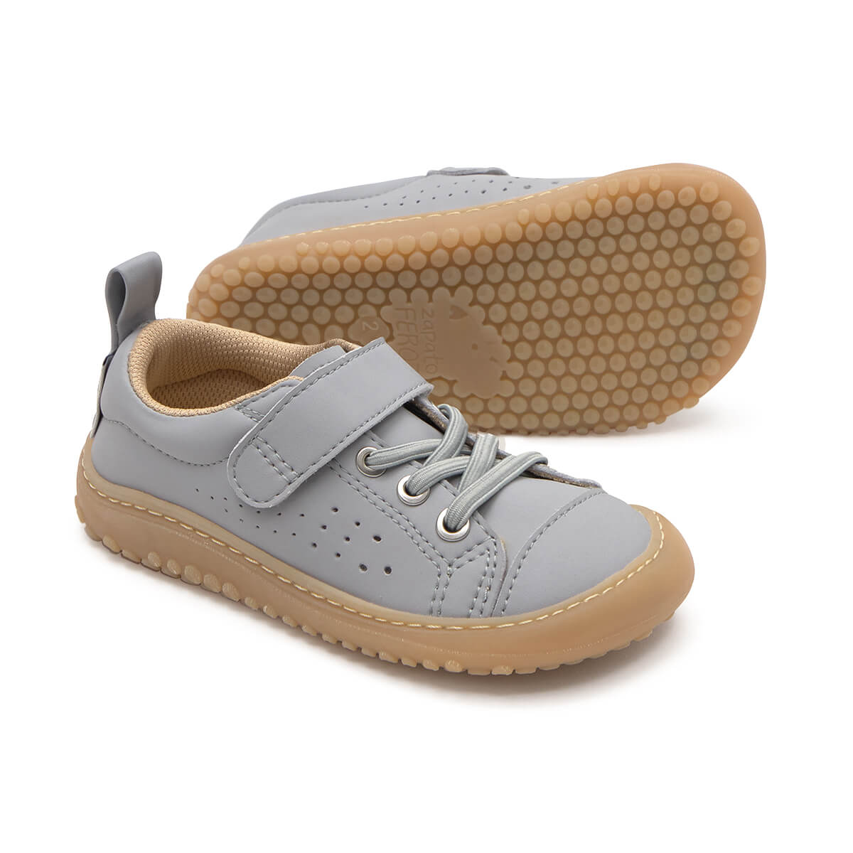 deportivas barefoot urbanas veganas microfibra nobuck ninos color gris paterna rocker ss25 02