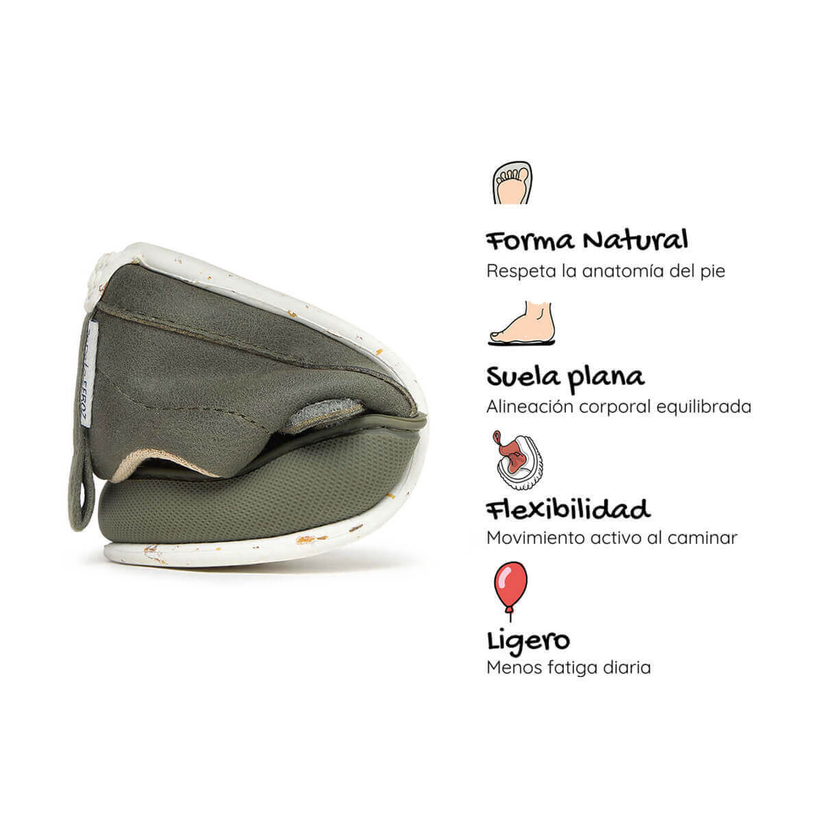 deportivas barefoot veganas faciles poner quitar bebes color verde kaki moraira feroz aw25 04 | kaki microfibra serraje