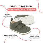 deportivas barefoot veganas faciles poner quitar bebes color verde kaki moraira feroz aw25 1000 | kaki microfibra serraje