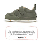 deportivas barefoot veganas faciles poner quitar bebes color verde kaki moraira feroz ss26 01 | kaki microfibra serraje