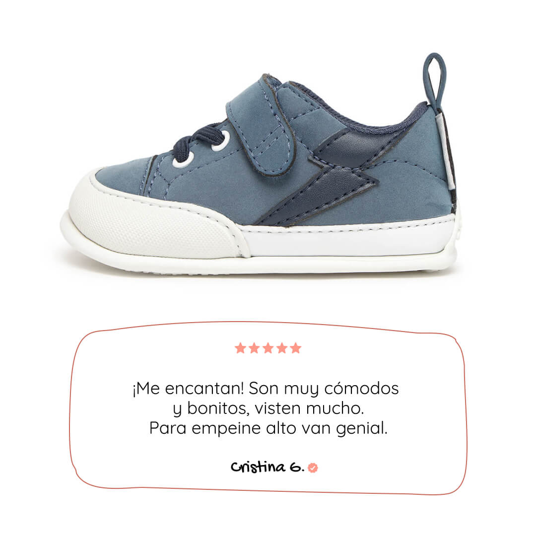 deportivas infantil respetuosas libertad movimiento color azul paterna rayo feroz ss26 01 | Azul Denim Rayo Microfibra Nobuck