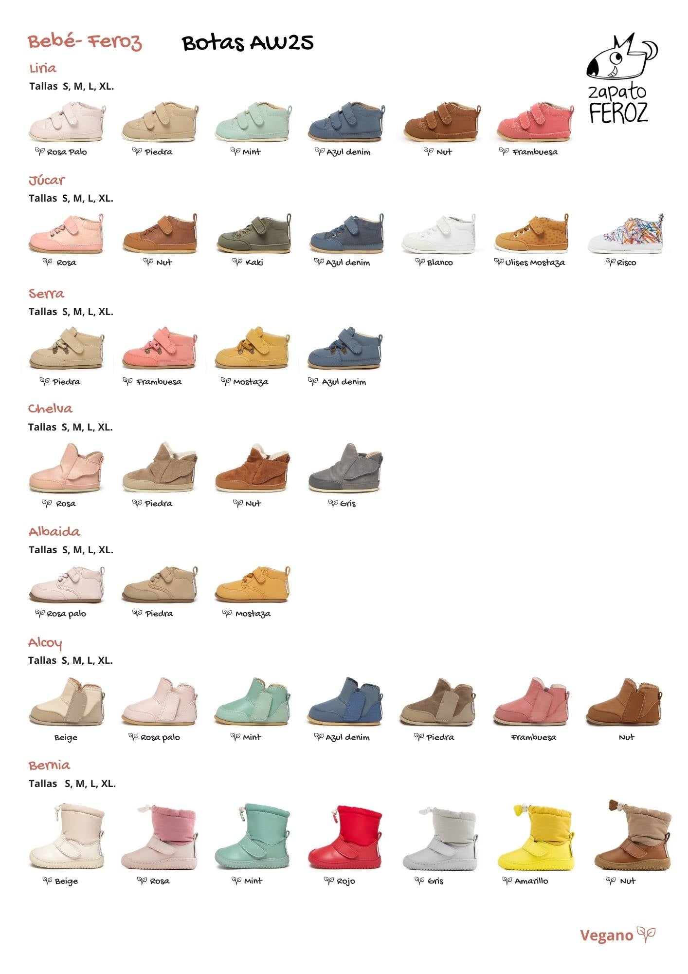 Guia modelos botas Bebé temporada AW25
