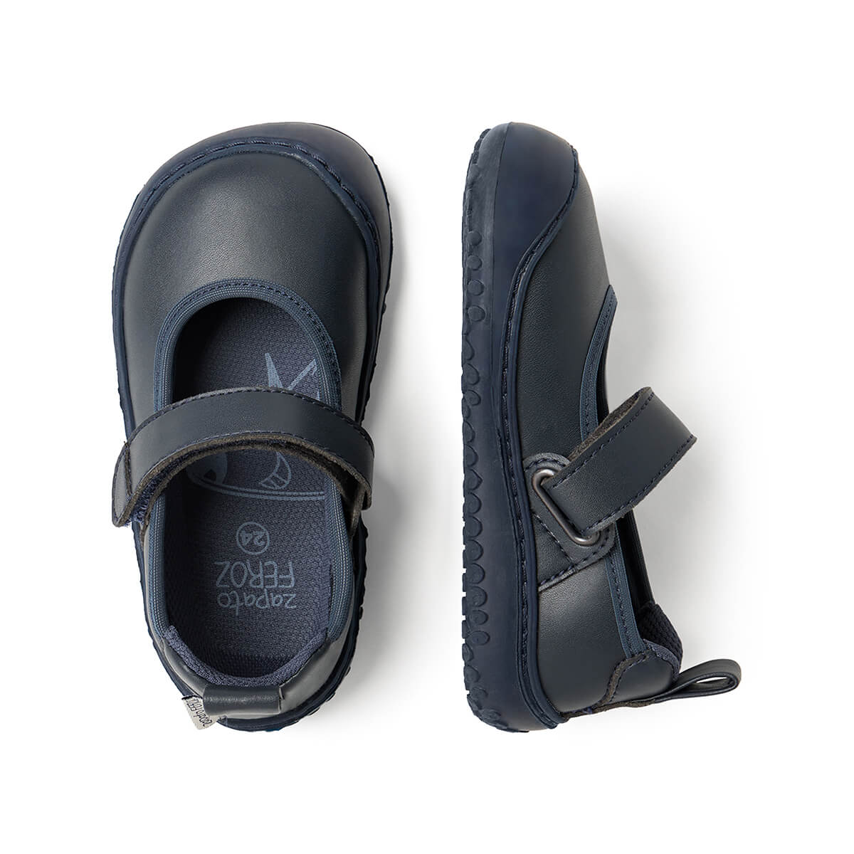 manoletinas francesitas infantiles barefoot comodas blanditas microfibra color azul aitana rocker aw25 03 | azul marino microfibra