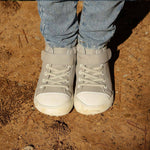 portada jucar rocker barefoot infantil | Azul Denim Microfibra Nobuck | Gris Microfibra Nobuck