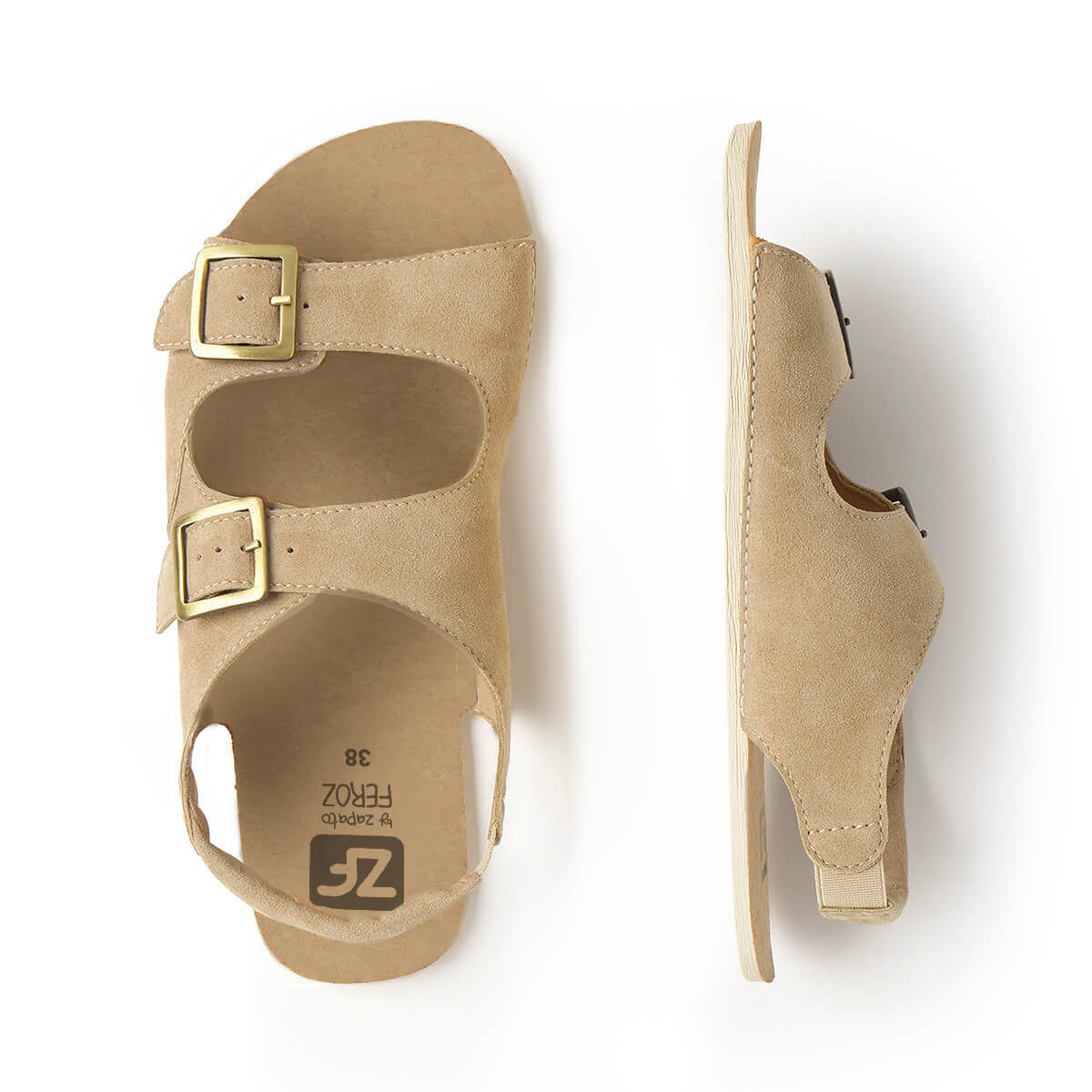 sandalia adulto minimalista respetuosa libertad movimiento hombre mujer saler ss26 Serraje Beige 03