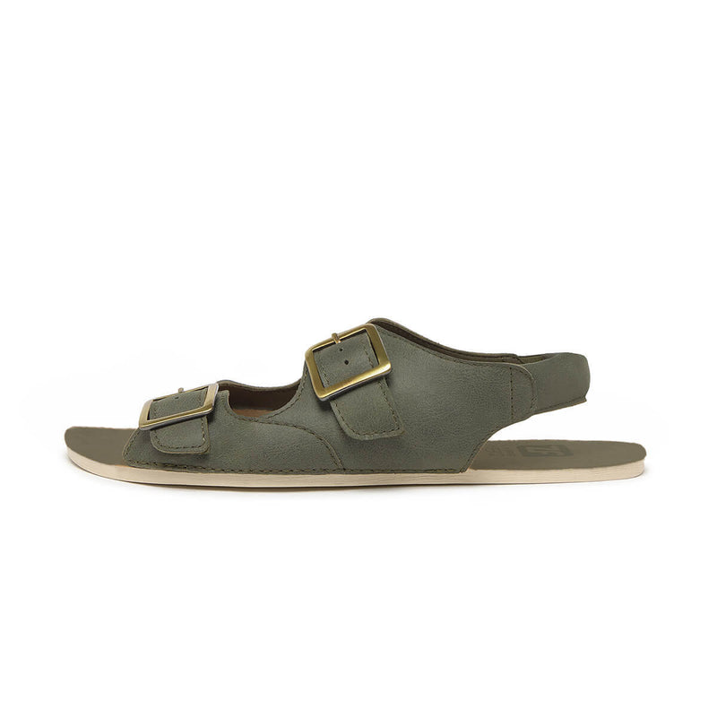 sandalia adulto minimalista respetuosa libertad movimiento hombre mujer saler ss26 Serraje Kaki 01  | Kaki Microfibra Serraje