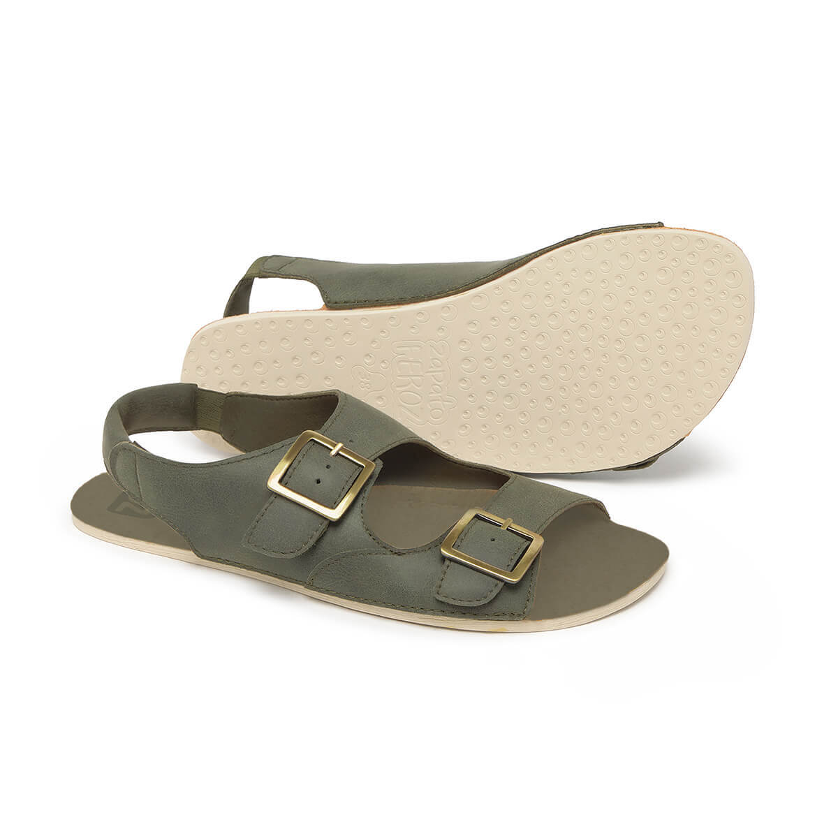 sandalia adulto minimalista respetuosa libertad movimiento hombre mujer saler ss26 Serraje Kaki 02