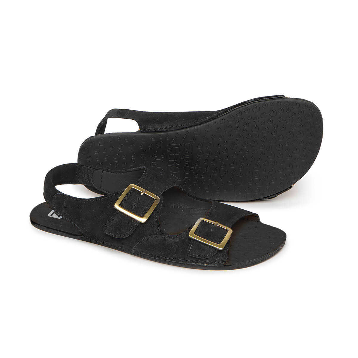 sandalia adulto minimalista respetuosa libertad movimiento hombre mujer saler ss26 Serraje Negro 02| Negro Serraje Reciclado