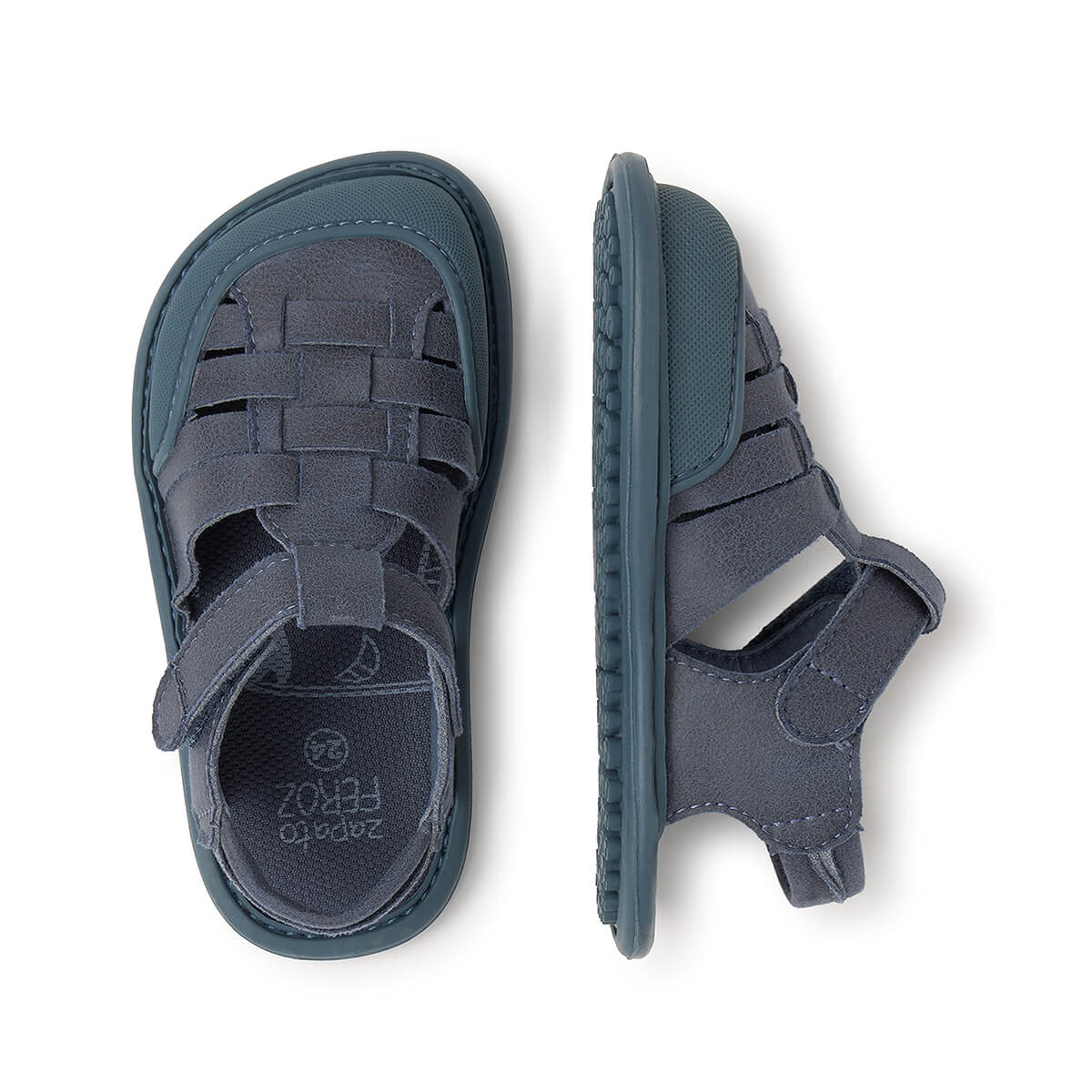 sandalia cangrejera barefoot infantil azul calpe rocker ss25 03 | Azul Microfibra Serraje