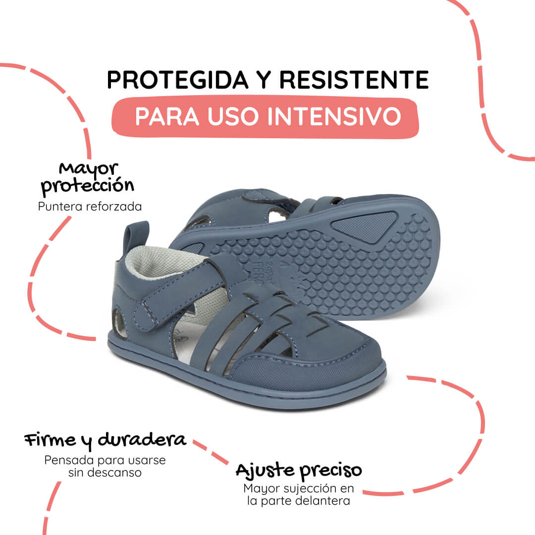 sandalia cangrejera barefoot infantil azul denim calpe rocker ss26 Denim 02