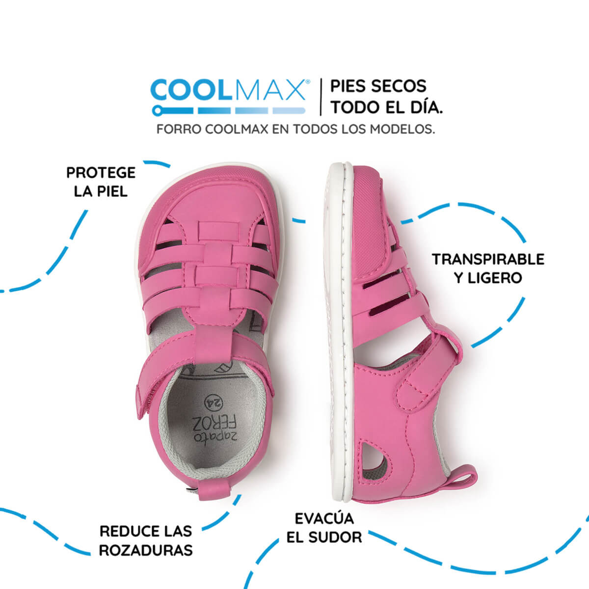 sandalia cangrejera barefoot infantil fresa calpe rocker ss26 03