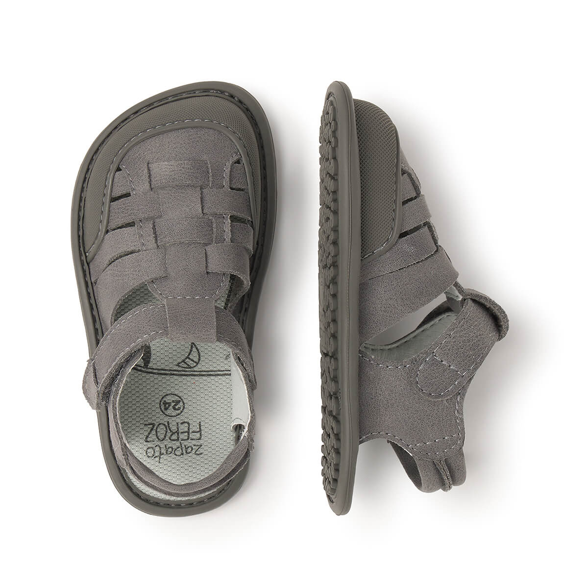 sandalia cangrejera barefoot infantil gris calpe rocker ss25 03 | Gris Microfibra Serraje