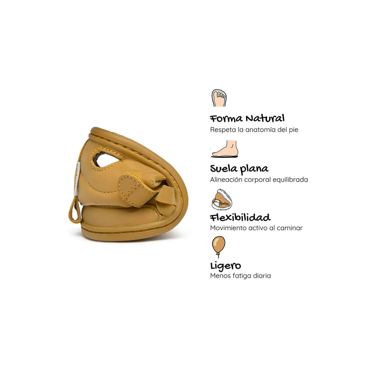 sandalia cangrejera barefoot infantil mostaza calpe rocker ss26 04