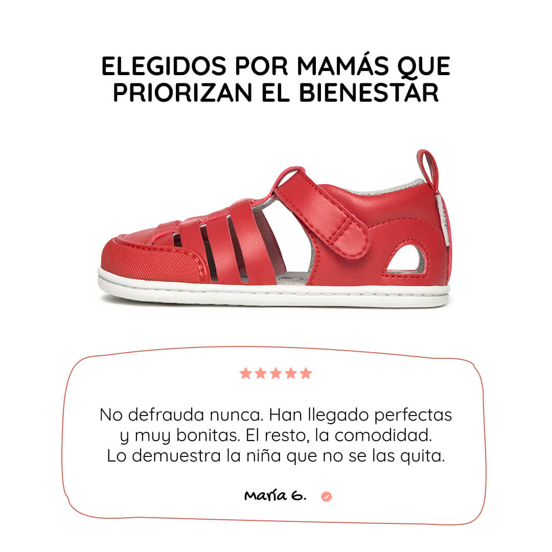 sandalia cangrejera barefoot infantil rojo calpe rocker ss26 01