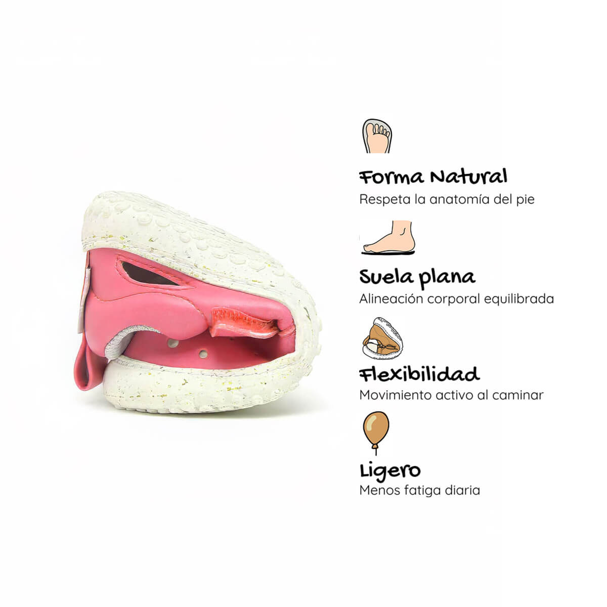 sandalia cerrada barefoot infantil rosa fresa benisa rocker ss26