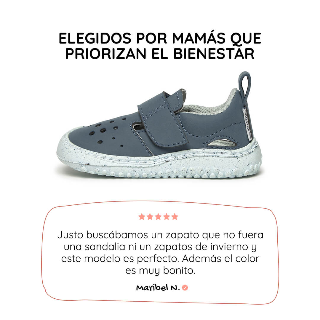 sandalia cerrada respetuosa bebes feroz azul benisa ss25 01 | azul microfibra nobuck